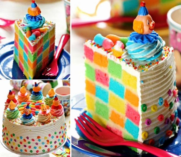 How to make a rainbow checkerboard cake