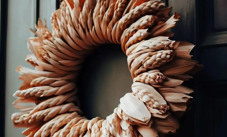 Corn husk wreath tutorial