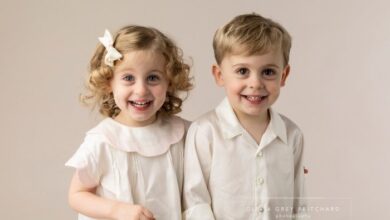 This two year old is learning her new brother and sisters names