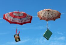 Make a parachute out of a broken umbrella