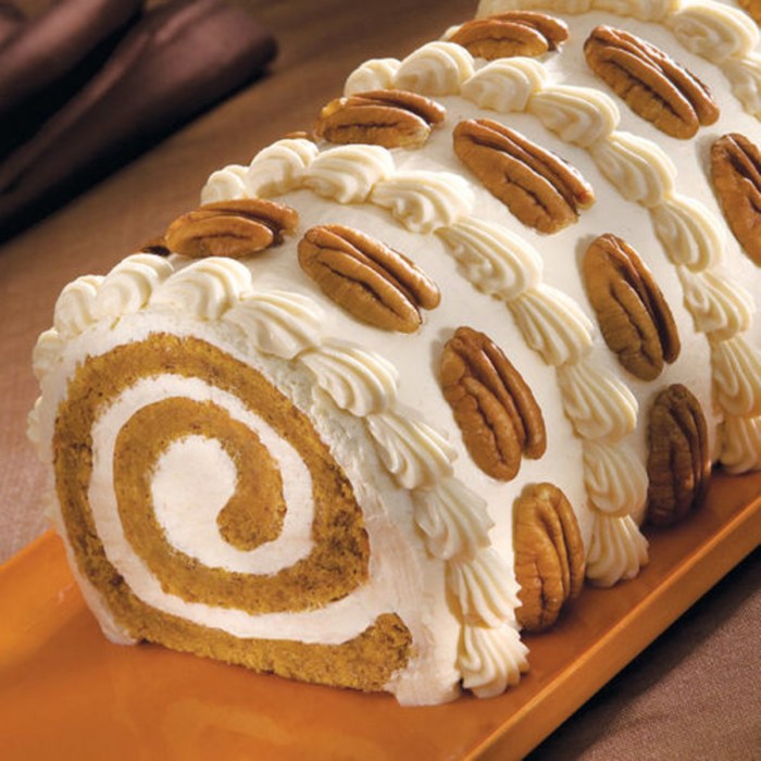 Pumpkin roll filling walnuts easiest topped decadent cheese cream ever sweet recipe so