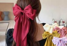 Ribbon snowman hair clip