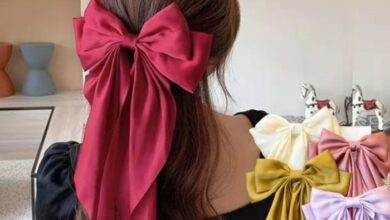 Ribbon snowman hair clip