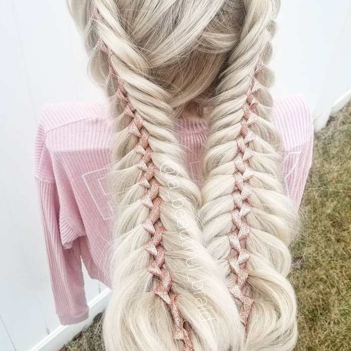 Dutch fishtail braid