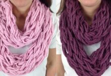 Diy arm knitting infinity scarf