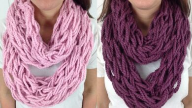 Diy arm knitting infinity scarf