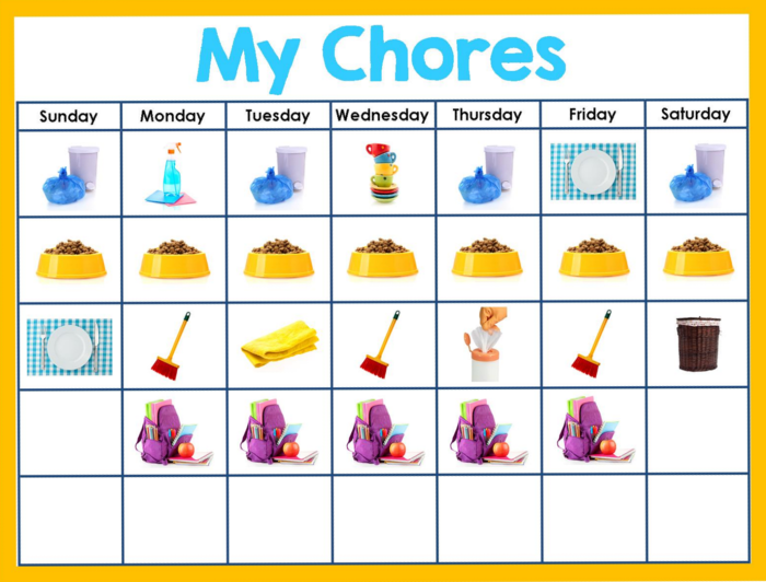 Chore chart for multiple kids