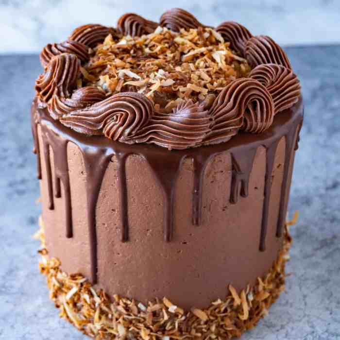 German chocolate drizzle cake