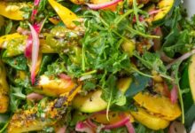 Grilled summer squash salad with cumin lime vinaigrette