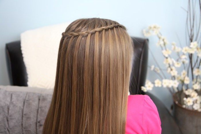 Cute 2 in 1 hair styles water fall and ladder braid