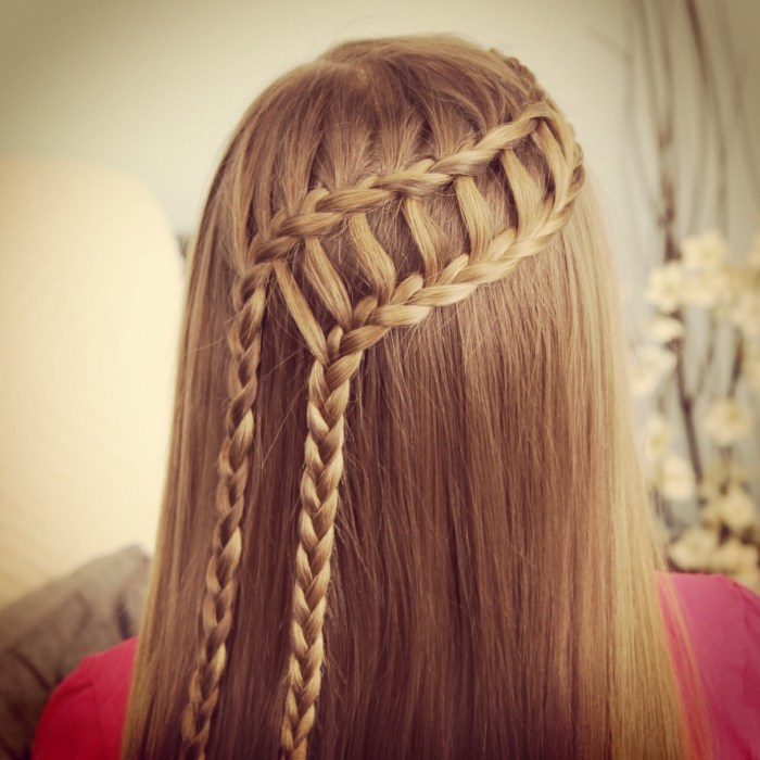 Cute 2 in 1 hair styles water fall and ladder braid