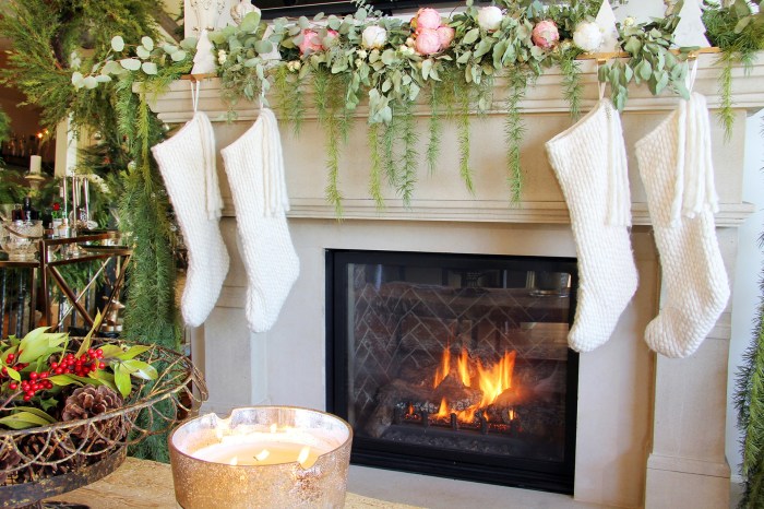 Diy decor for holiday stockings with or without a fireplace mantle