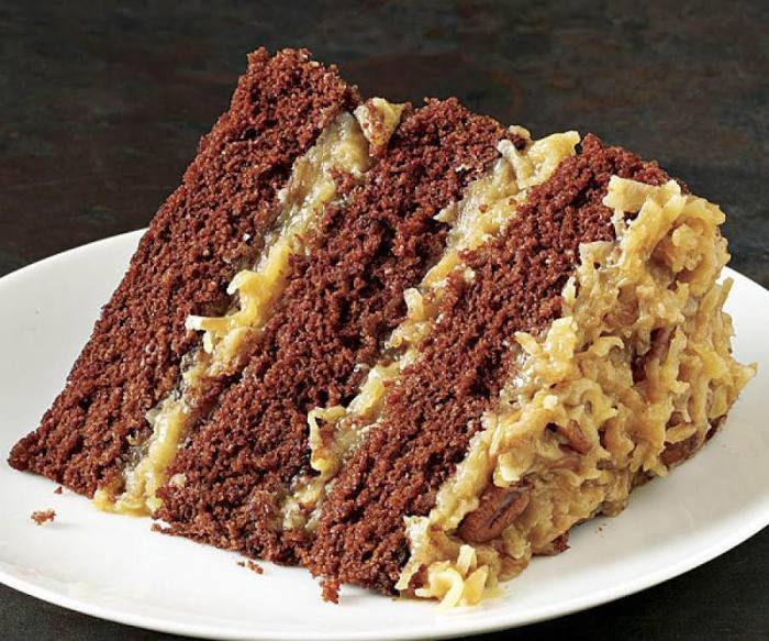 German chocolate drizzle cake