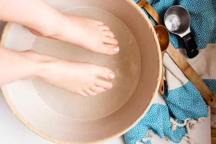 Milk and baking soda foot softener