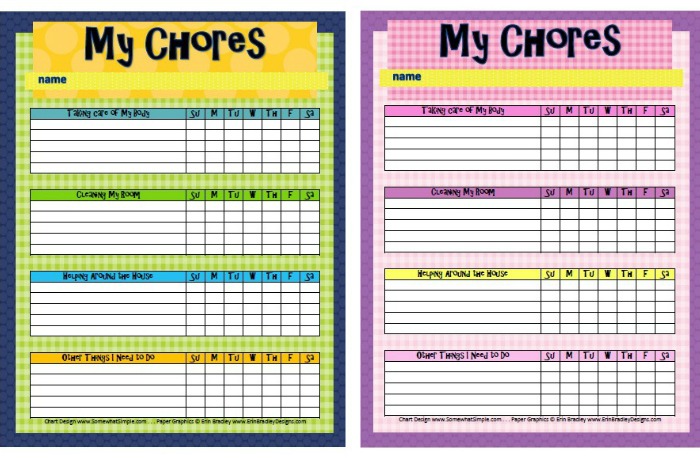 Personalized chore flip cards for kids