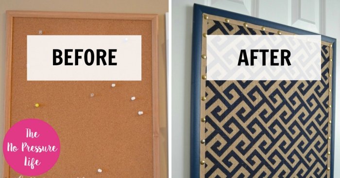 Fabric covered cork board frame