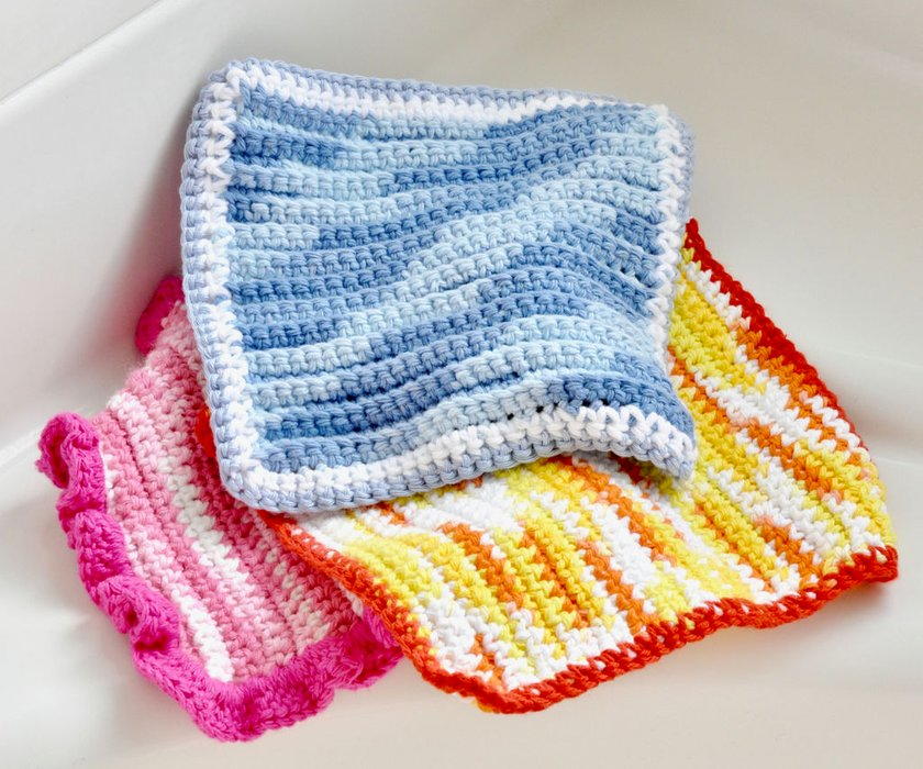 Healthy house warming basket diy knit washcloth