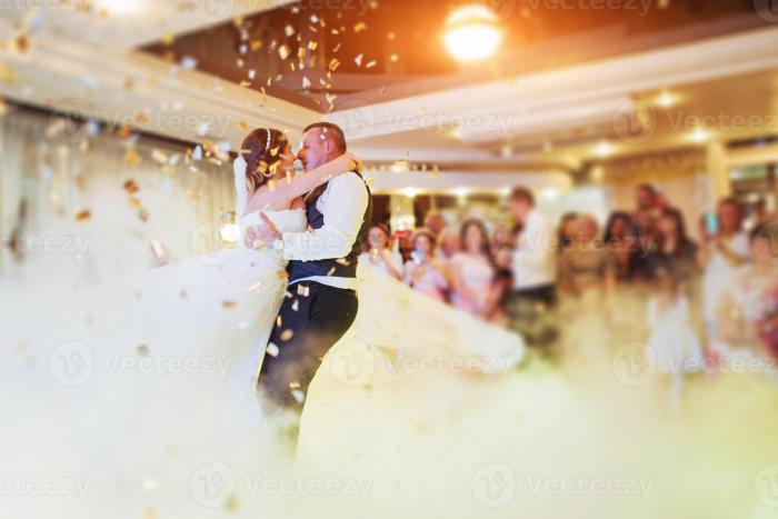 Bride and groom dance off