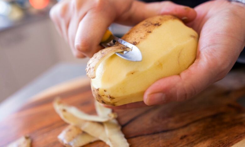 Heres a quick way to peel potatoes