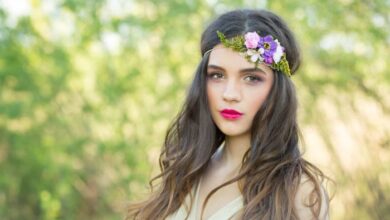 Vintage sequin flower headband