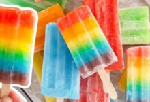 Frozen jello tip popsicles ice lolly block pop