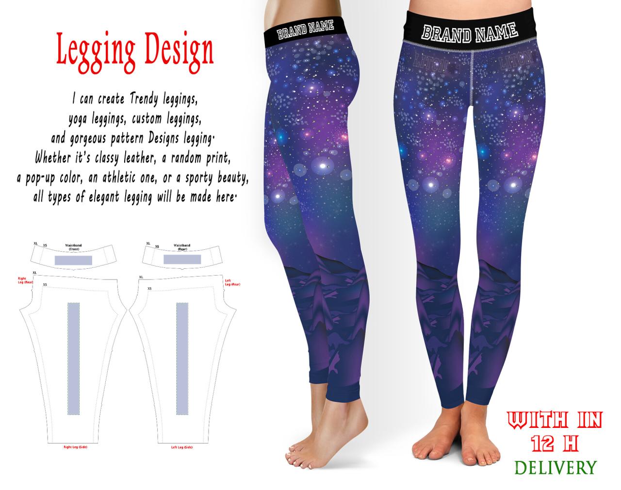 Bold hand stamped leggings