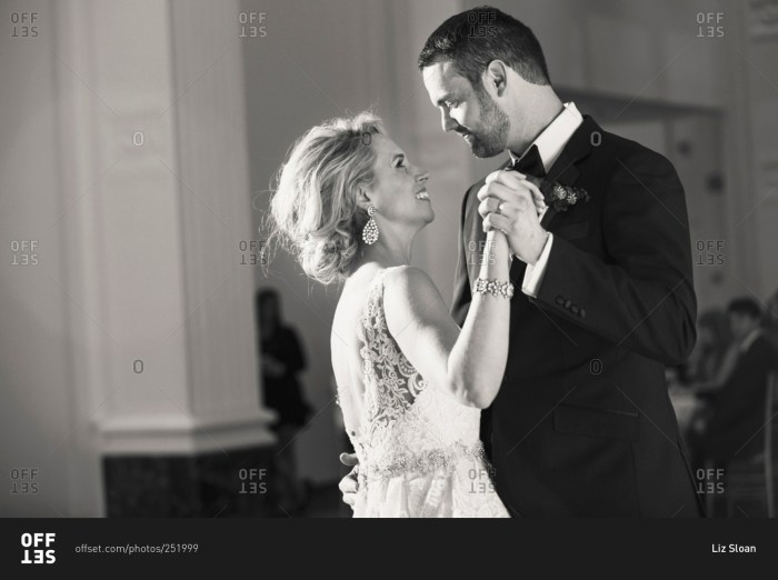 Bride and groom dance off