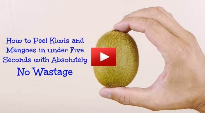 A quick and easy way to peel a kiwi mango or an avocado