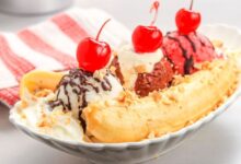 Banana split bites