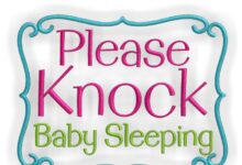 Please knock baby is sleeping sign