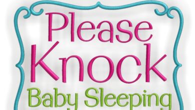 Please knock baby is sleeping sign