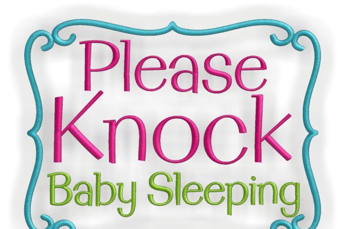 Please knock baby is sleeping sign