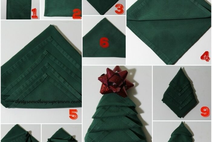 How to make a christmas tree napkin