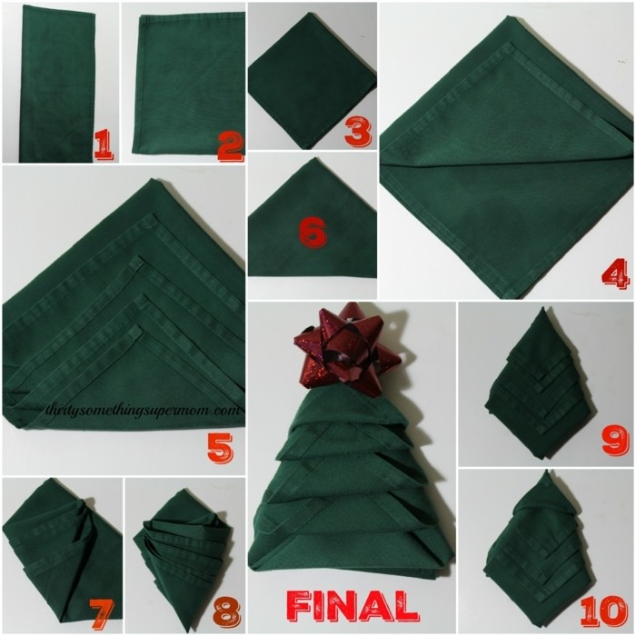 How to make a christmas tree napkin