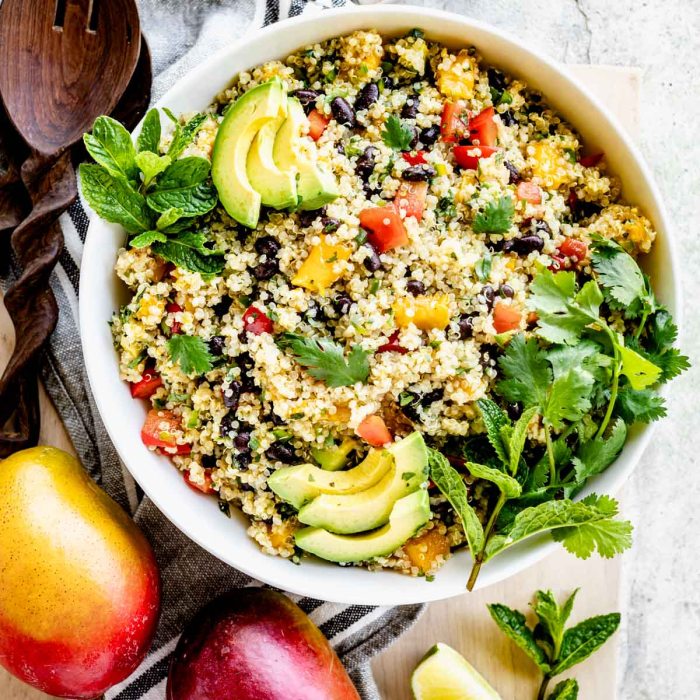 Healthy mango quinoa salad