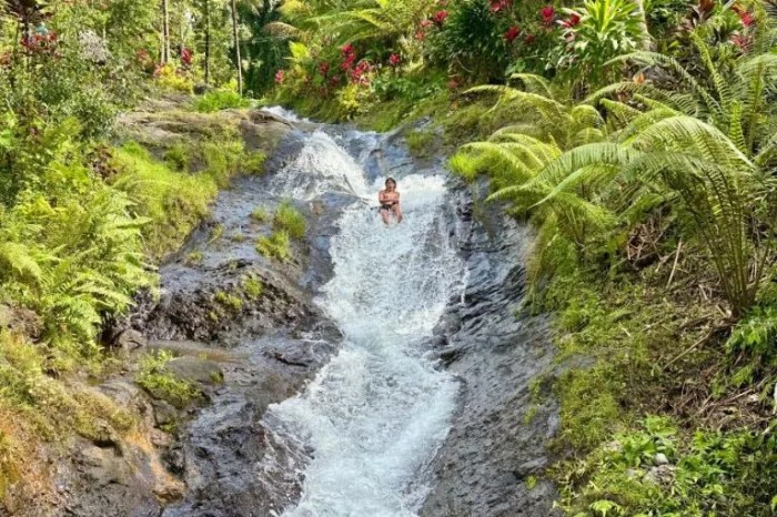 Waterfall slip and slide