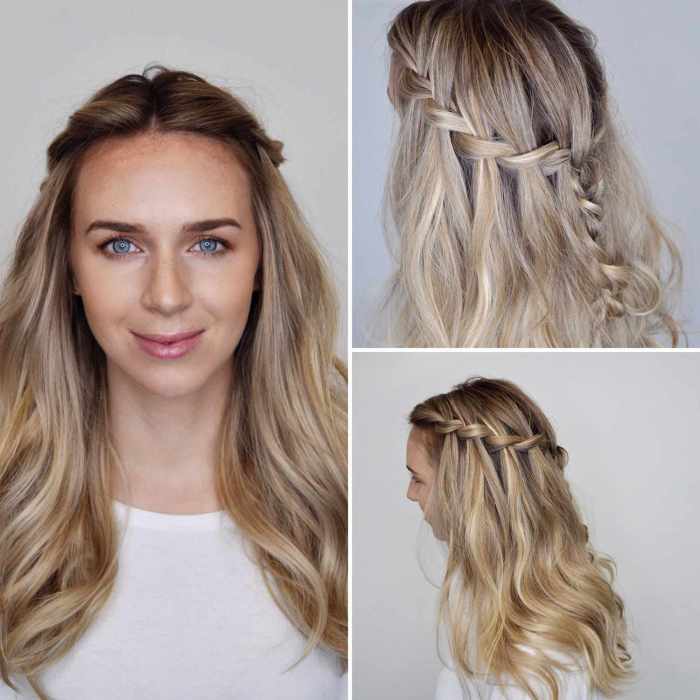 Waterfall braid french hair hairstyle beautiful tips make plait double simple sweethearts